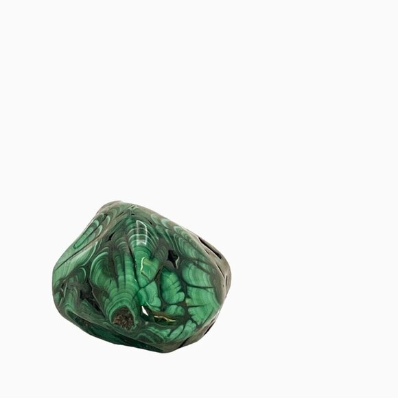 Green Malachite Free Form Mineral - Unique Congo Specimen with Bullseye Bands - Picture 5 of 10